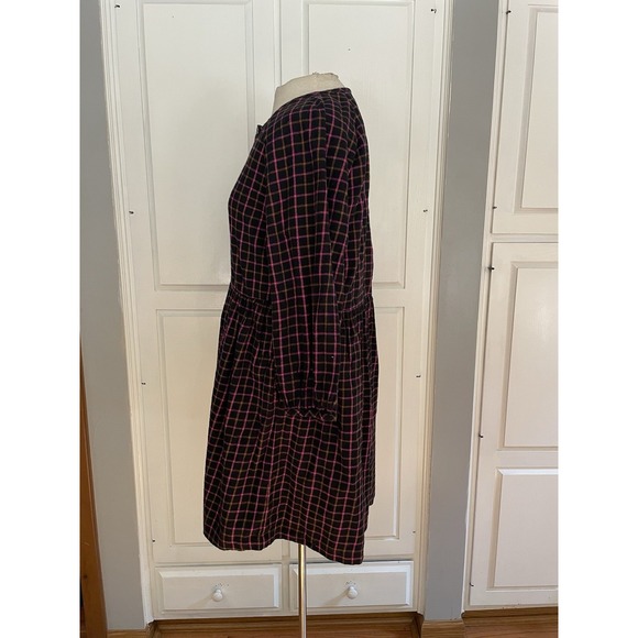 MADEWELL‎ Plaid Flannel Raglan Button-Front Shirtdress Boho women's 6 oversized - Picture 3 of 8